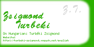 zsigmond turbeki business card
